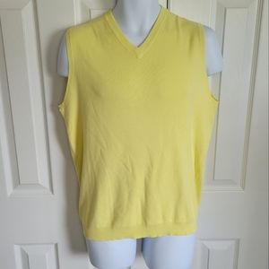 Iliac golf vintage light yellow sweater vest lightweight 100% cotton men's large